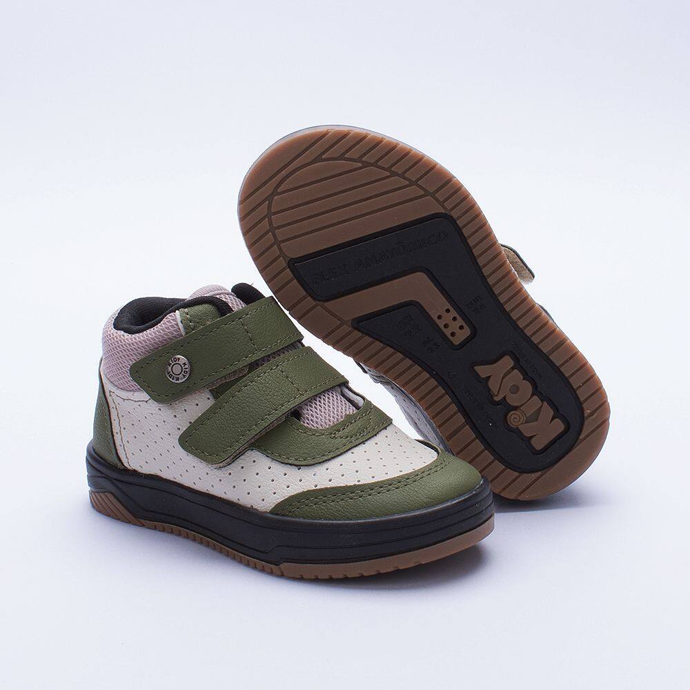 Tênis Kidy Happy Verde Militar/Bege