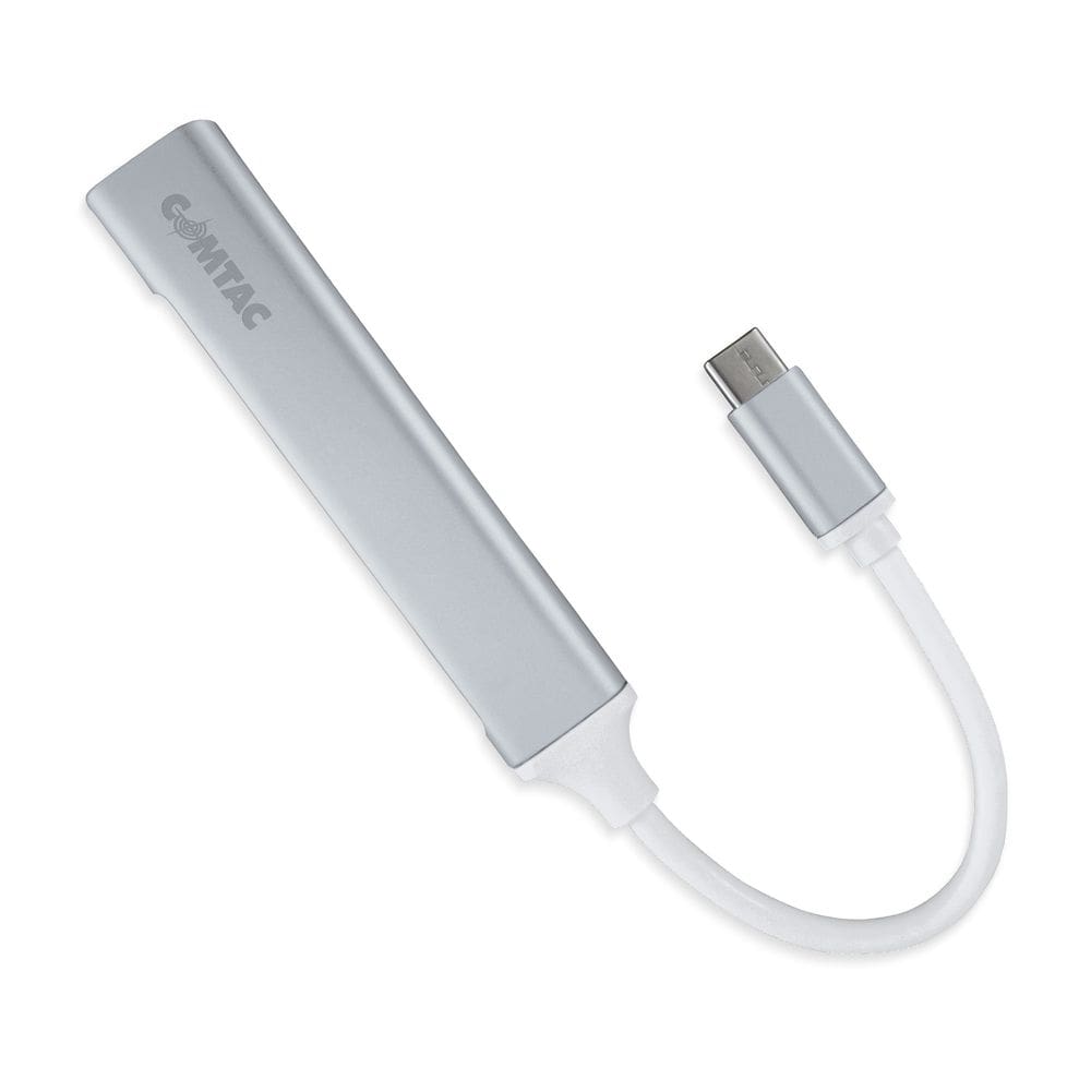 Hub Tipo C Alumínio Prata 4 Portas USB 3.0 E 2.0 Comtac 1100