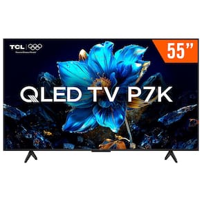 Smart TV QLED 55" Android TV Ultra HD 4K TCL 55P7K Comando de Voz Hands-Free Google TV Bluetooth