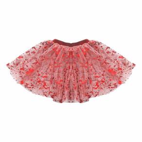 Saia Tule Halloween Vermelha Com Sangue - 30cm Ml Tamanho U Cor Vermelho