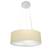 Lustre Pendente Cilíndrico Md-4181 Cúpula em Tecido 40x15cm Algodão Crú - Bivolt