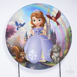 Painel Decorativo para Festa 1,80x1,80 metros Vesti Fácil com Elástico Princesa Sofia - Fera Print