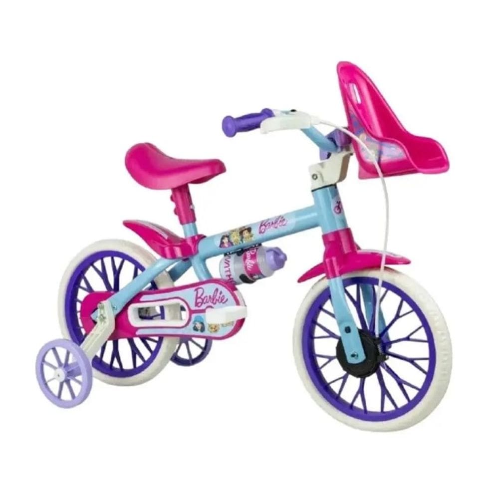 Bicicleta Infantil Barbie Aro 12 com Rodinhas - Nathor