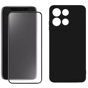 Capa Preta Para Moto G15 + Película Fosca Anti Digital - Armyshield