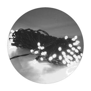 Cordão De Lampadas Led Pisca 10 Metros 80L Carregamento Solar Natal Cor:Branco