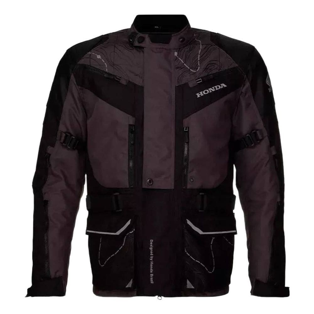 Jaqueta Parka Adventure Genuína Honda Preta/Cinza Tamanho M