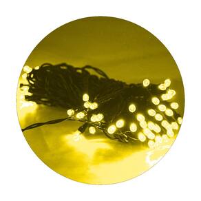 Cordão De Lampadas Led Pisca 10 Metros 80L Carregamento Solar Natal Cor:Amarelo