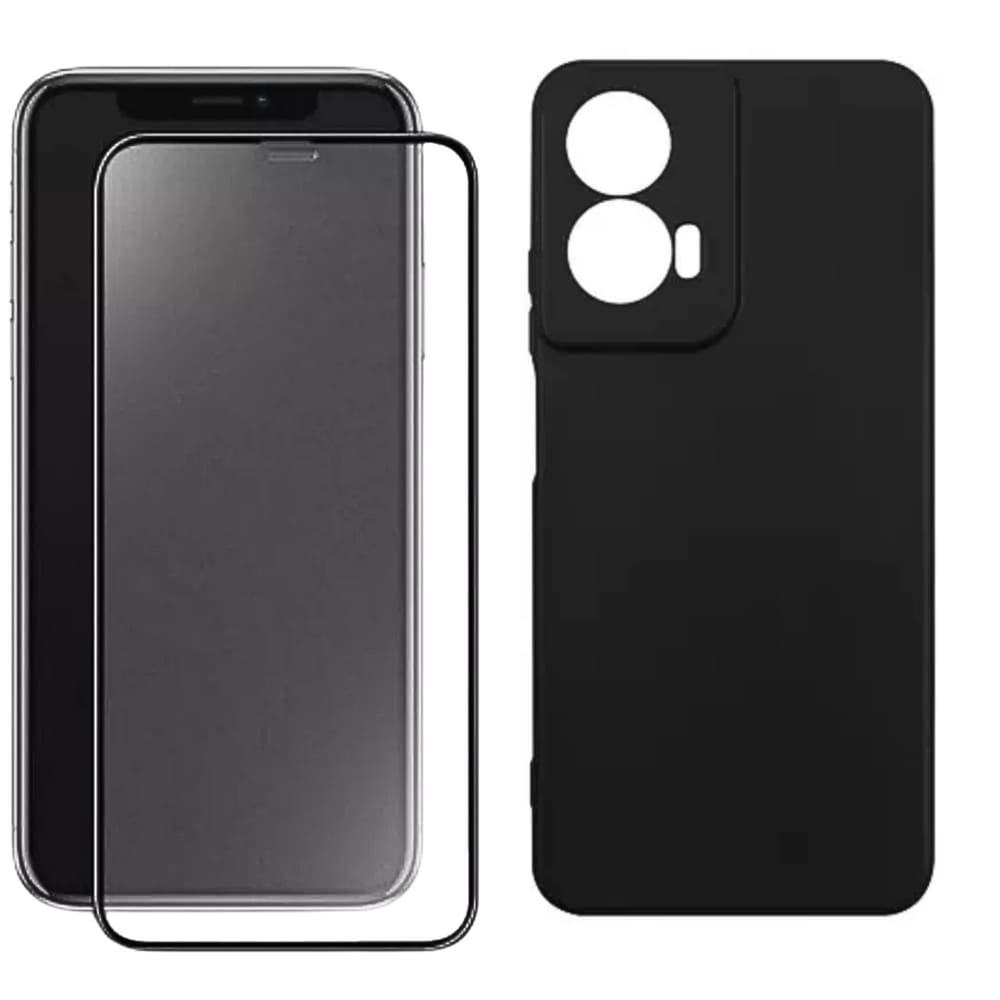 Capa Preta Para Moto G35 + Película Fosca Anti Digital - Armyshield