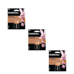 Kit Com 3 Cartelas de Bateria Alcalina 9V MN1604 DURACELL