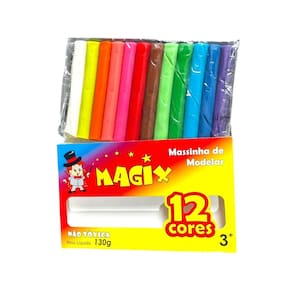 Kit 2 Caixas Massinha De Modelar 12 Cores Magix 130Grs