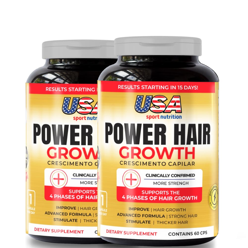 Crescimento Capilar ACELERADO - Power Hair Growth (120 Cap) - USA Sport Nutrition