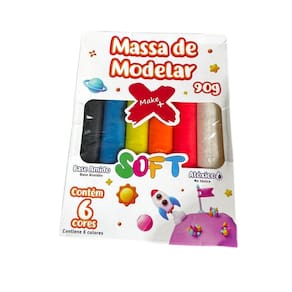 1 Caixa De Massa De Modelar 6 Cores 90 Gr Colorida Infantil