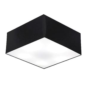 Plafon Quadrado Md-3012 Cúpula em Tecido 21/50x50cm Preto - Bivolt