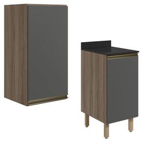 Armario Aereo Balcao 1 Porta 40cm MDF Kali Carvalho Toq Chumb0 Nicioli