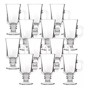 Caneca Para Cappuccino Taça Xícara De Vidro 230Ml 12 Peças