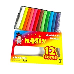 Kit 4 Caixas Massinha De Modelar 12 Cores Magix 130Grs