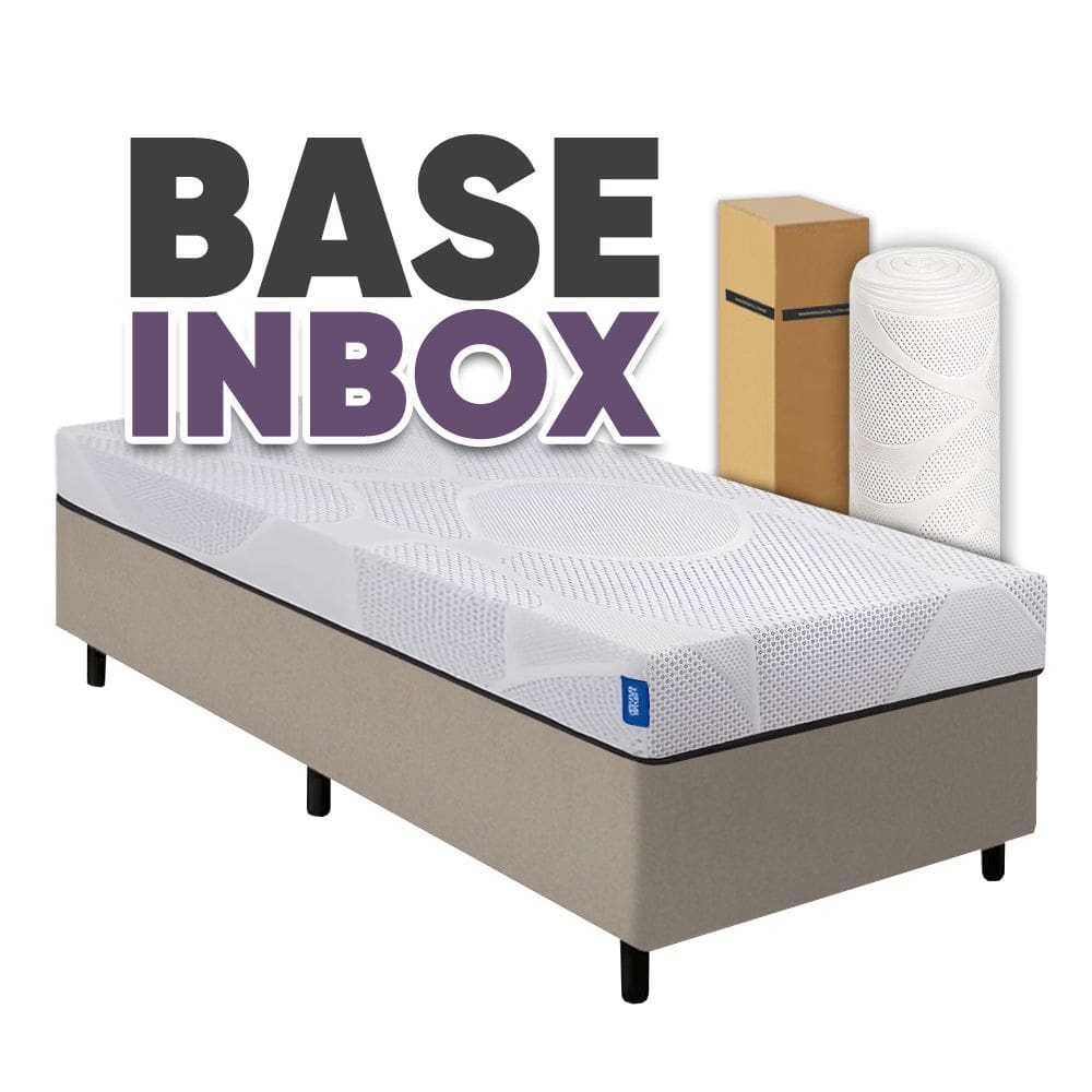 Cama Box Solteiro Desmontável Bege + Colchão Umaflex Fit Firm D33 17cm Altura - Orthocamas