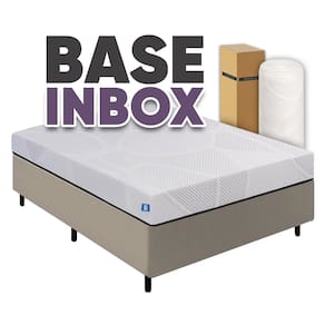 Cama Box Queen Desmontável Bege + Colchão Umaflex Fit Firm D33 17cm Altura - Orthocamas