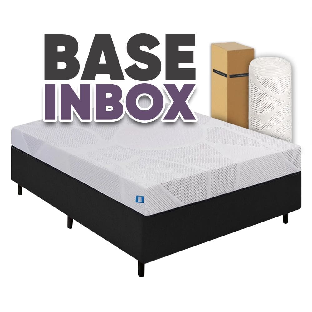 Cama Box Casal Desmontável Preta + Colchão Umaflex Fit Firm D33 17cm Altura - Orthocamas