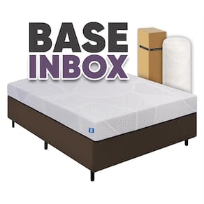 Cama Box Casal Desmontável Marrom + Colchão Umaflex Fit Firm D33 17cm Altura - Orthocamas