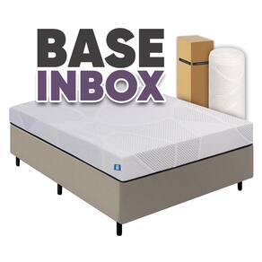 Cama Box Casal Desmontável Bege + Colchão Umaflex Fit Firm D33 17cm Altura - Orthocamas