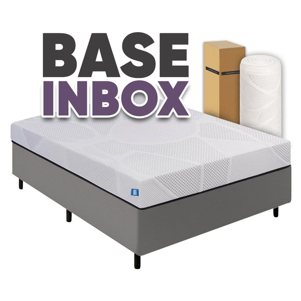 Cama Box Casal Desmontável Cinza + Colchão Umaflex Fit Firm D33 17cm Altura - Orthocamas