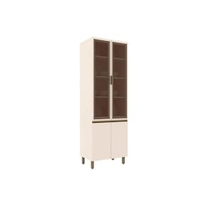 Cristaleira de Cozinha Connect c/ 4 Portas (2 c/ Vidro) 71x51x220cm Off White - Henn