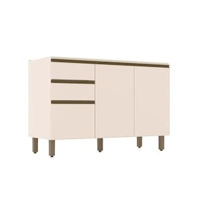 Balcão de Cozinha Connect p/ Pia c/ 2 Gavetas e 3 Portas 120x51x82cm Off White - Henn