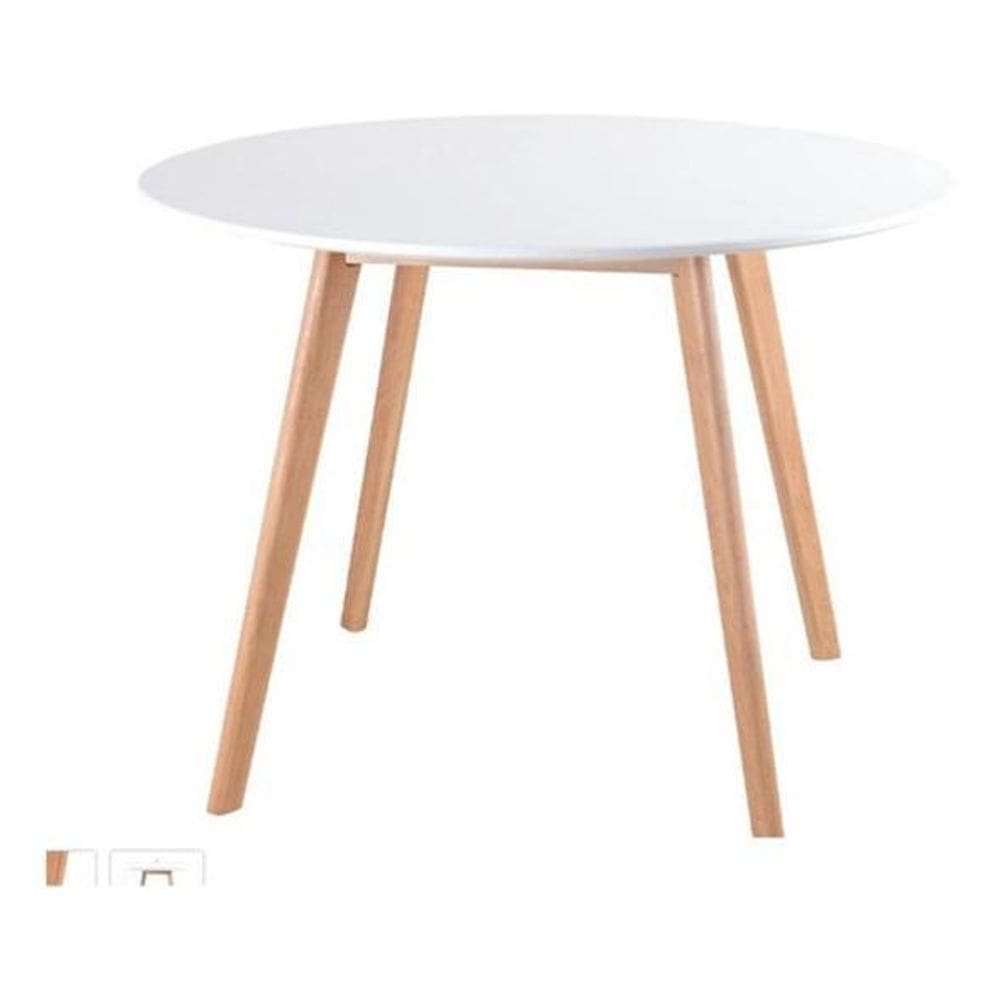 Mesa De Jantar Eames Leda 80Cm Branca