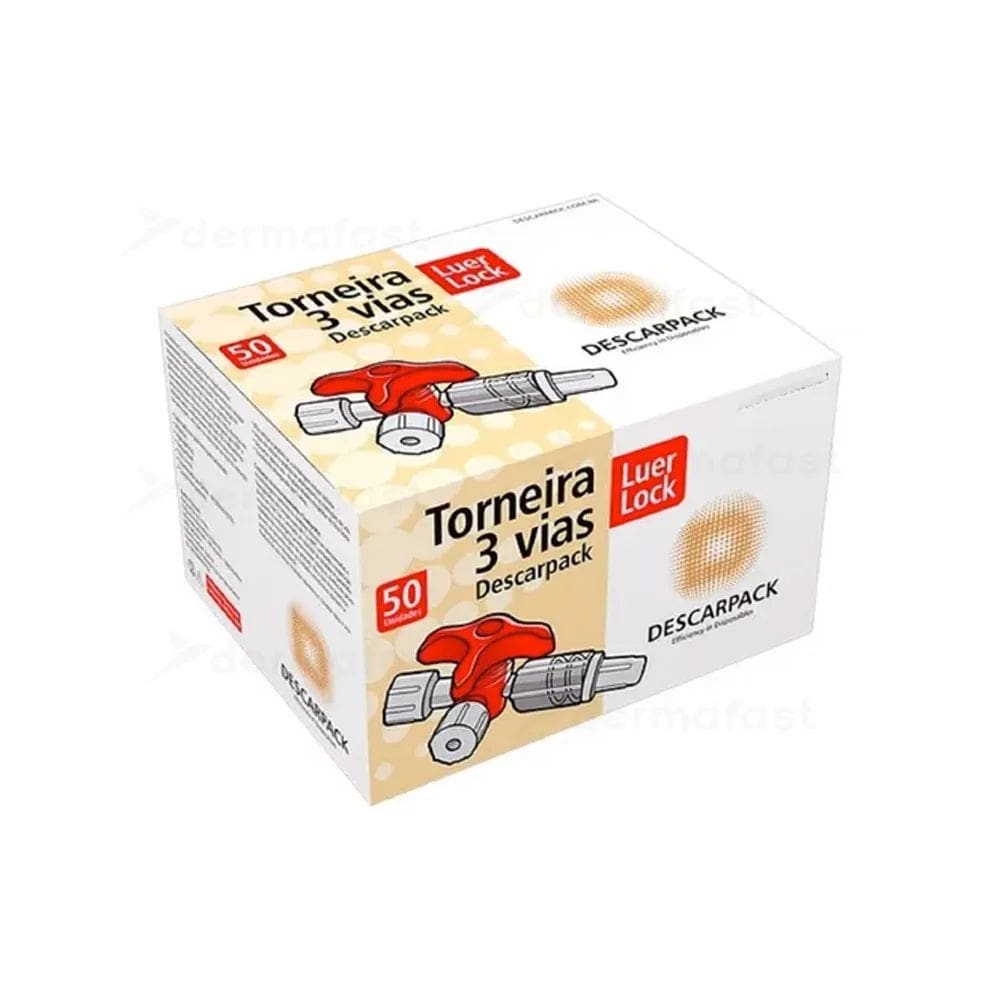 Torneira 3 Vias Slip Vermelha Descarpack Cx50un