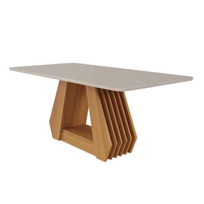 Mesa De Jantar Com 6 Lugares 180cm Agata Nature/Off White Cimol Móveis
