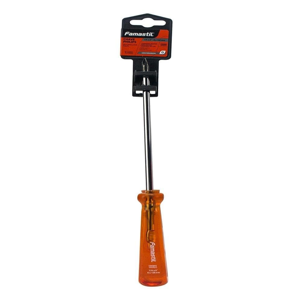 Chave Philips Famastil Ponta Imantada Cromo Vanadio 1/4 x 6P