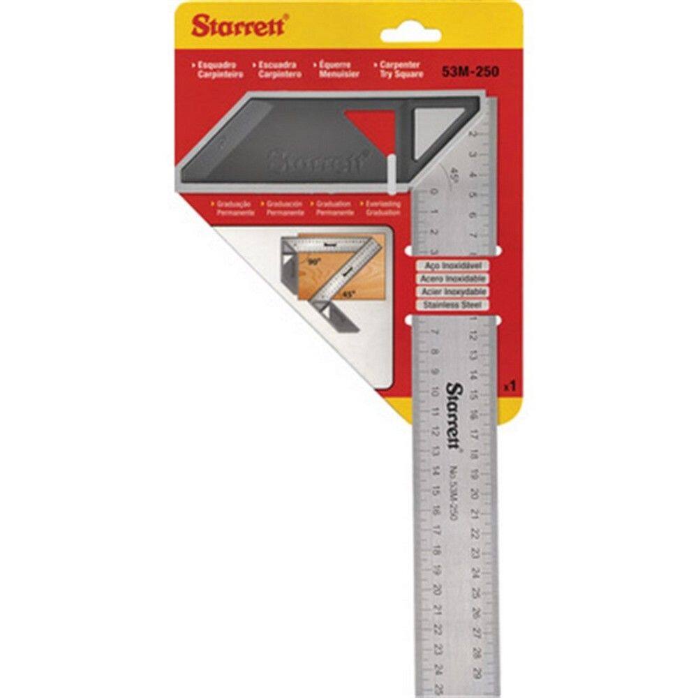 Esquadro 10 250Mm Cabo Aluminio Carpinteiro Starrett K53m-250-S