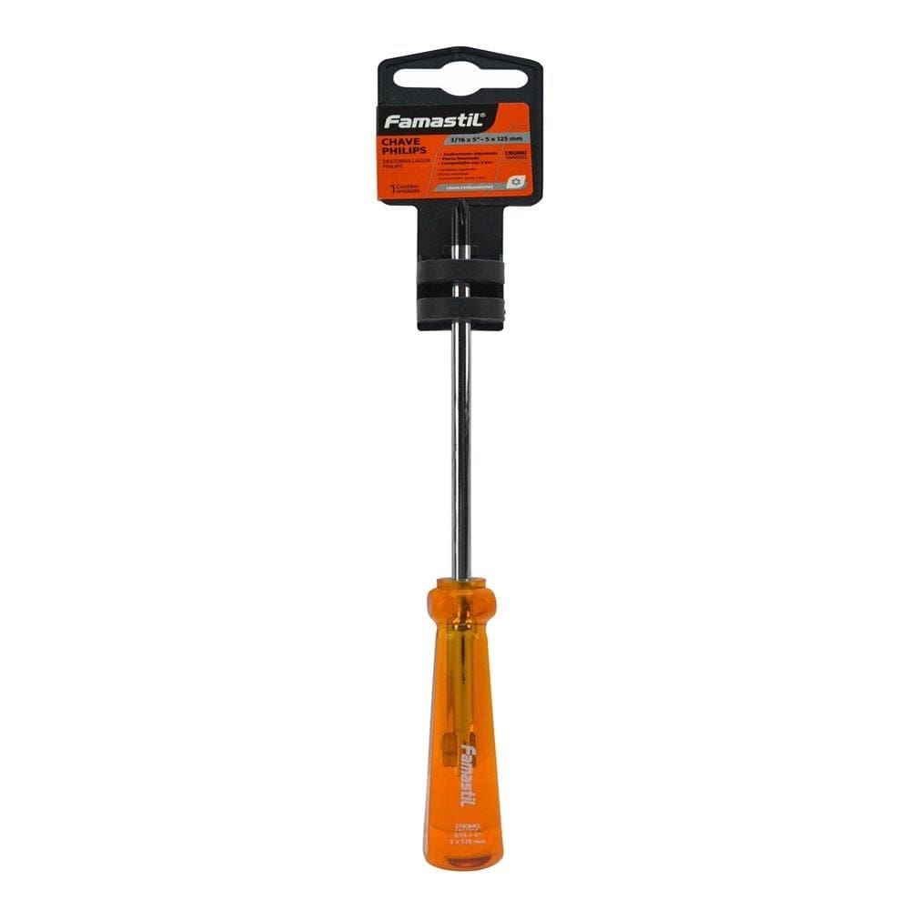 Chave Philips Famastil Ponta Imantada Cromo Vanadio 3/16 x 5P