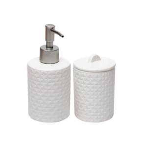 Cj 2 Pecas Para Banheiro De Ceramica Petals Branco