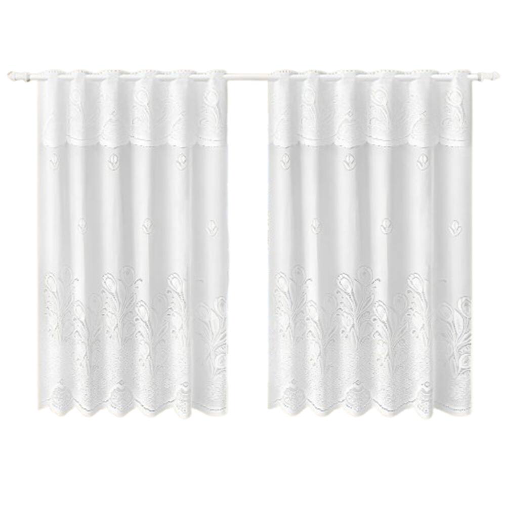 Cortina Renda Cozinha Tulipa Branca 2,00larg x 1,30alt