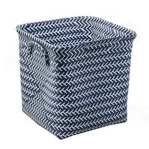 Cesto Azul E Branco Decorativo Em Polipropileno
