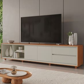 Rack para TV Até 75 Polegadas Prime 2 Portas 2 Gavetas Naturallle/Off White - Mavaular