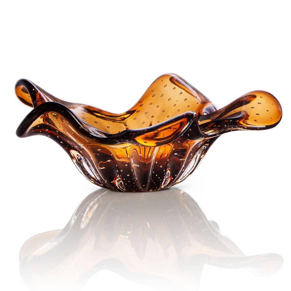 Centro De Mesa Em Cristal Murano Marron  São Marcos