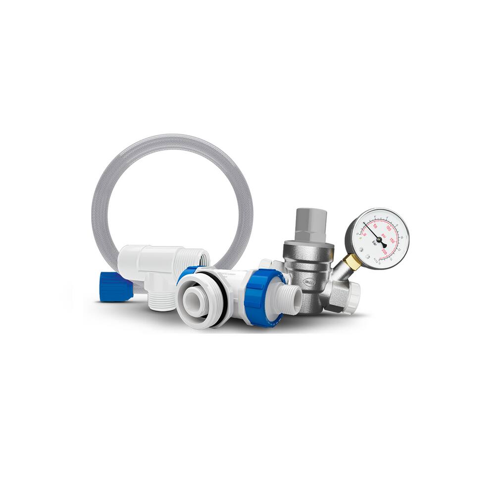 Kit Duchão + Válvula Redutora de Pressão 3/4" Com Manômetro Integrado Blukit