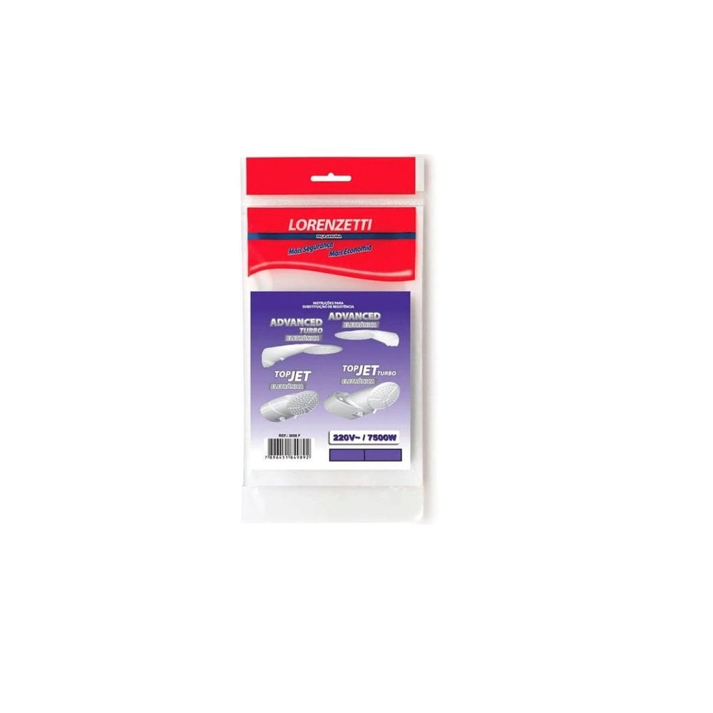 Resistência Ducha Advanced/ Advanced Turbo/ Top Jet/ Top Jet turbo 7.500W 220V - 3056F - Lorenzetti