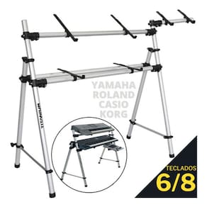 Suporte Para Teclados 6 Oitavas UNIVERSAL Titanium TY212 BEM com Suporte Lateral p/ Notebook