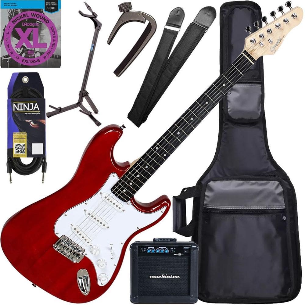 Kit Guitarra Elétrica Stratocaster Giannini G100 Trd/Wh Gx04