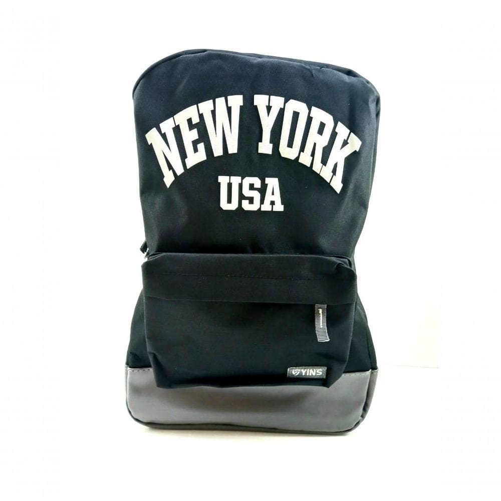Mochila Casual Yins New York Usa Em Poliéster + Poluretano - Ys29398 Tamanho Unico Cor Preto