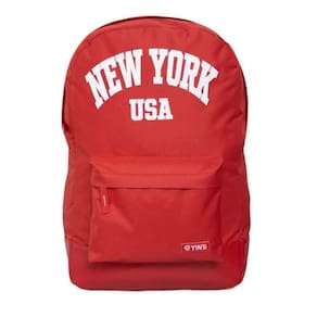 Mochila Casual Yins New York Usa Em Poliéster + Poluretano Vermelho
