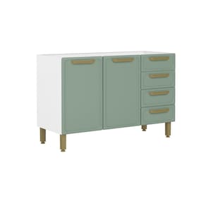 Balcão de Cozinha Bella c/ 2 Portas e 4 Gavetas s/ Tampo 120cm Verde - Bertolini