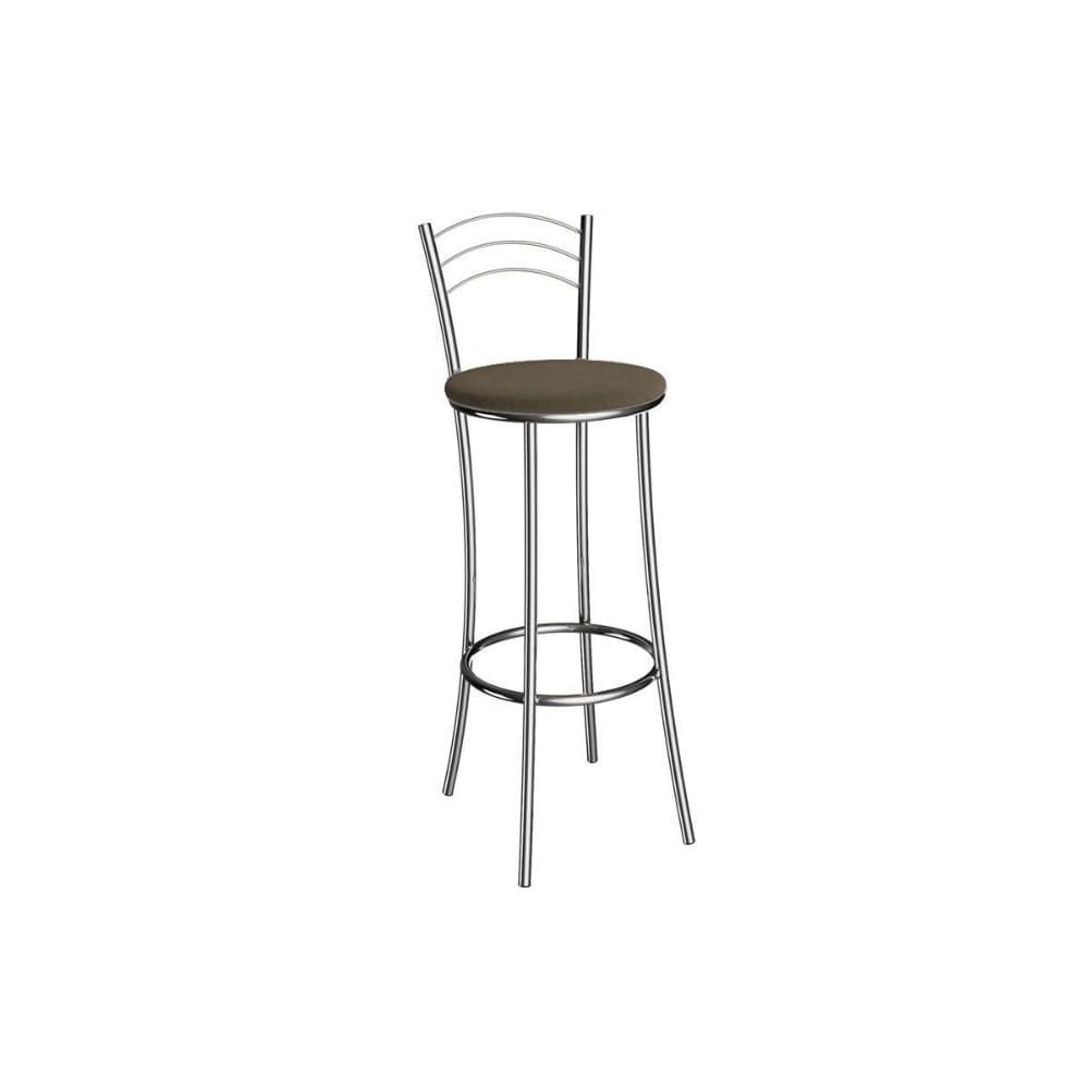 Banqueta Sala de Jantar Petra 1B700CR Aço 1 Un Cromado/Suede Cappuccino - Kappesberg