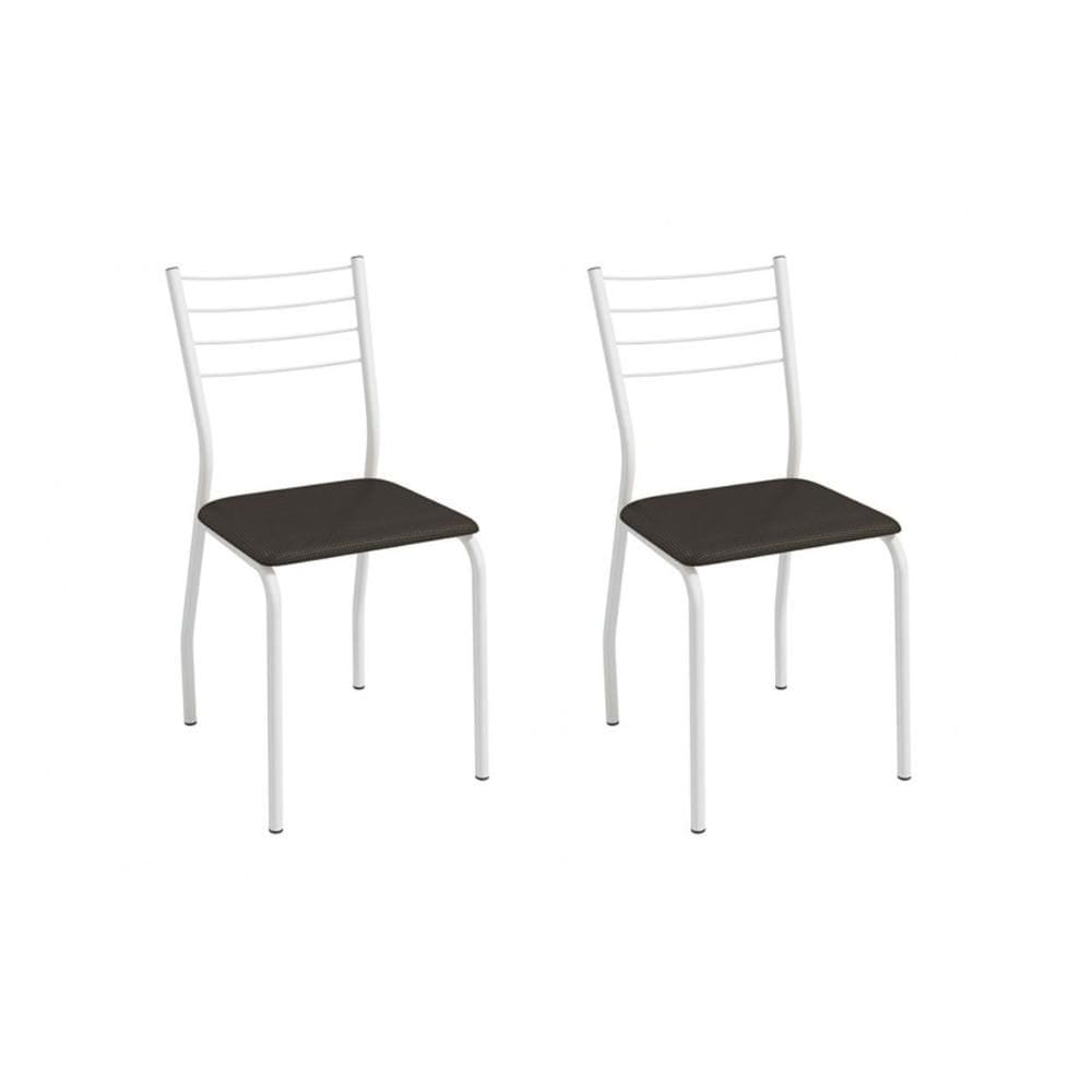 Cadeira Sala de Jantar Malta 2C140BR Aço Kit 2 Un Branco/ano Marrom - Kappesberg