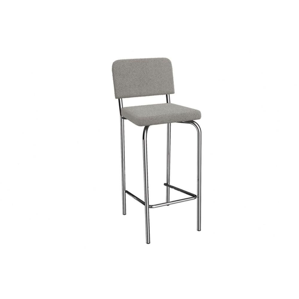 Banqueta Sala de Jantar Fiji 1B712CR Aço 1 Un Cromado/Boucle Cinza - Kappesberg