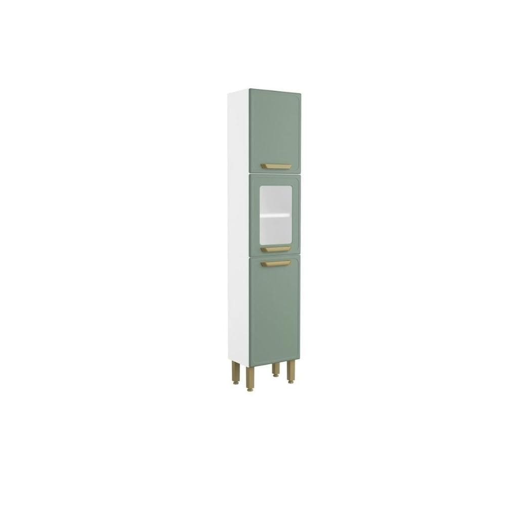 Paneleiro de Cozinha Bella c/ 3 Portas (1 c/ Vidro) 40cm Verde - Bertolini
